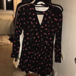 Red/Black Floral Free People Tunic Dress